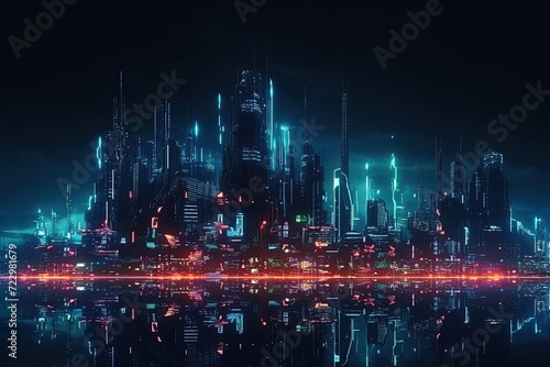 Neon Dreams: A Mesmerizing Glimpse of a Futuristic City Bathed in Radiant Lights