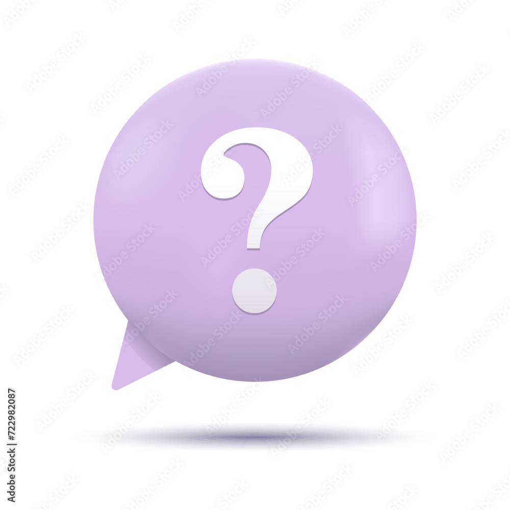 3D Speech Bubble with Question Mark. Question Answer Sign or Problem Concept. Trendy and Modern Vector Realistic Illustration. Cartoon Minimal Style. 3D Speech Bubble with Question Mark. Question Answer Sign or Problem Concept. Trendy and Modern Vector Realistic Illustration. Cartoon Minimal Style.