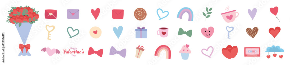 Valentines Day illustration set. Love elements collection. Vector Valentines Day illustration set. Love elements collection. Vector