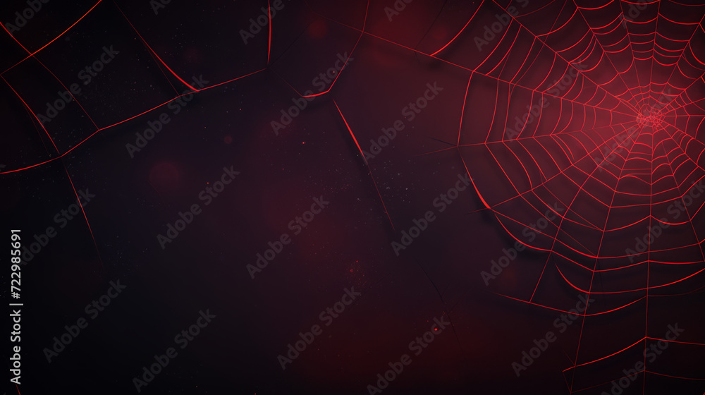 Naklejka premium Spider web blue and red background 