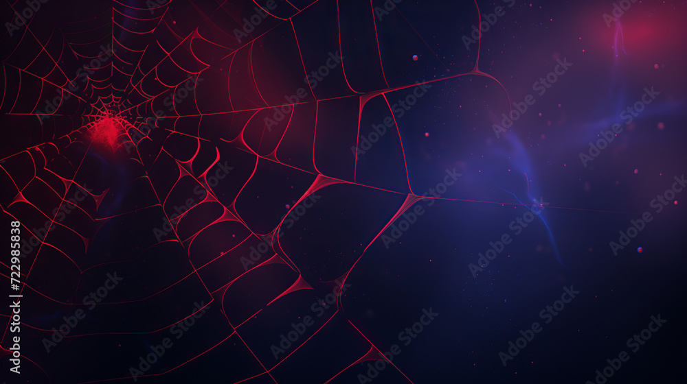 Obraz premium Spider web blue and red background