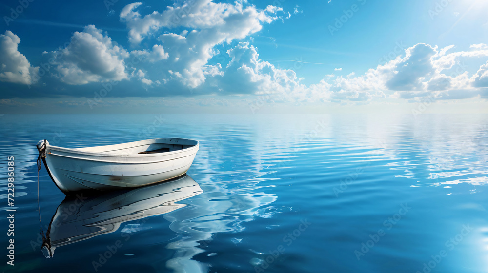 boat on the calm lake boat on the calm lake