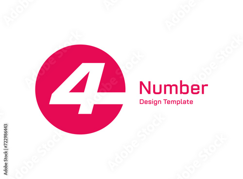 Number 4 logo icon design template elements