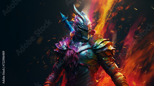 A Knight in rainbow colors