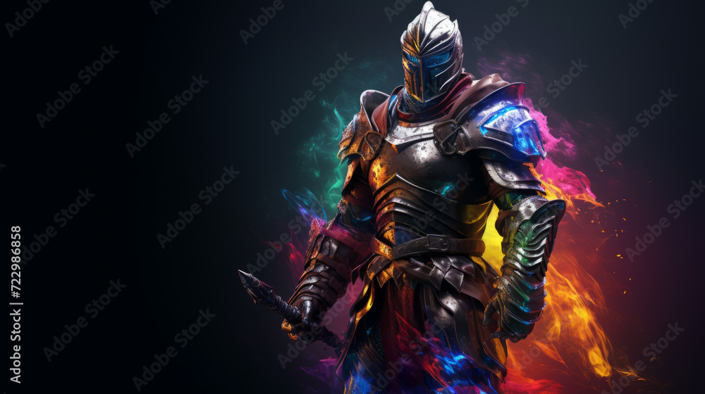 A Knight in rainbow colors