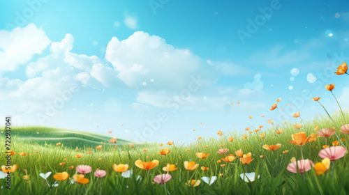 spring landscape with flowers