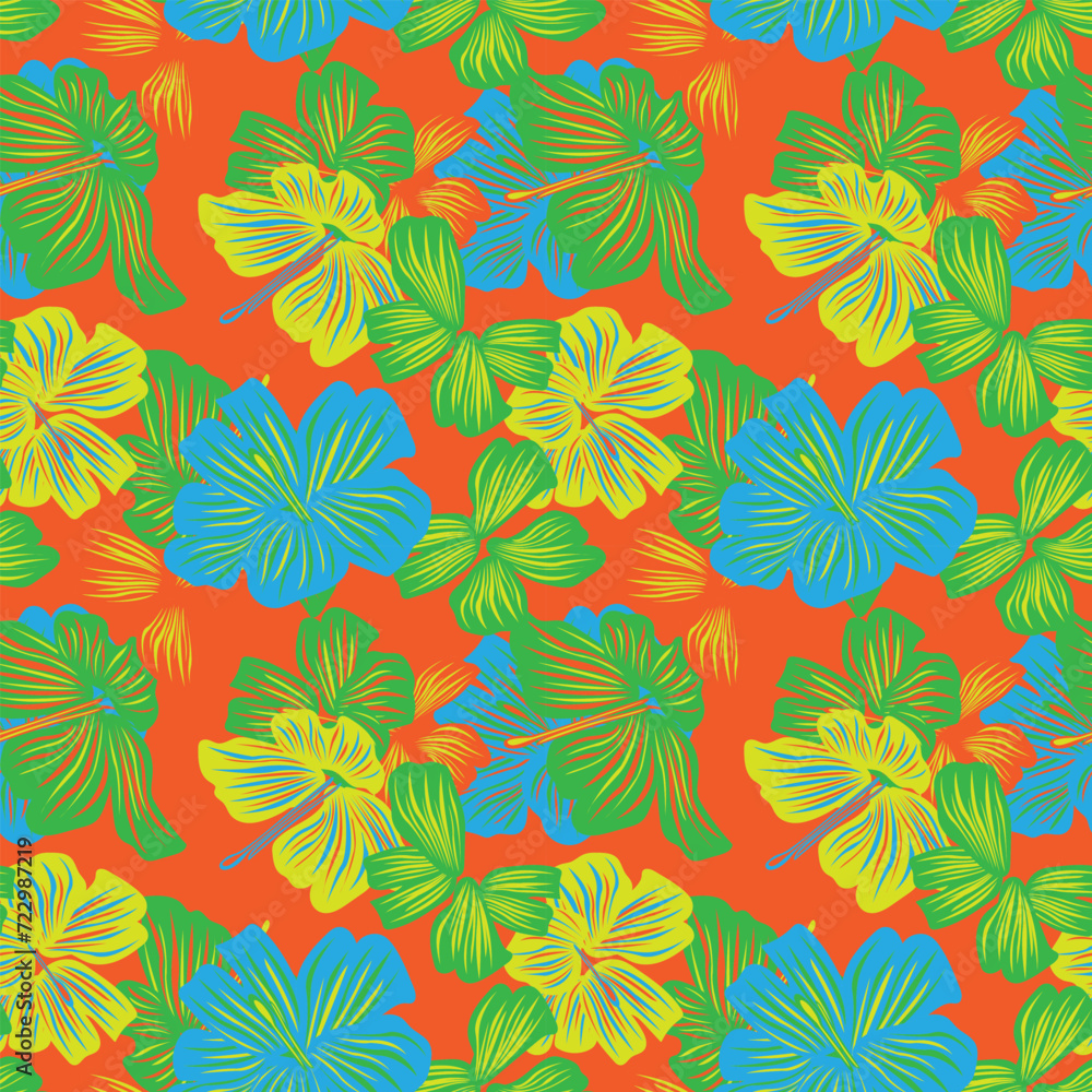 Fototapeta premium Colourful Botanical Floral Seamless Pattern Design