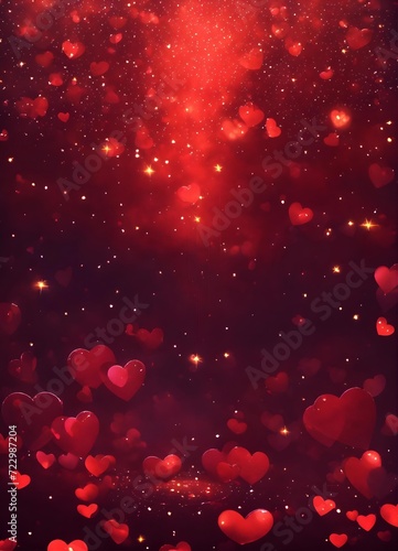 Valentine day red hearts background