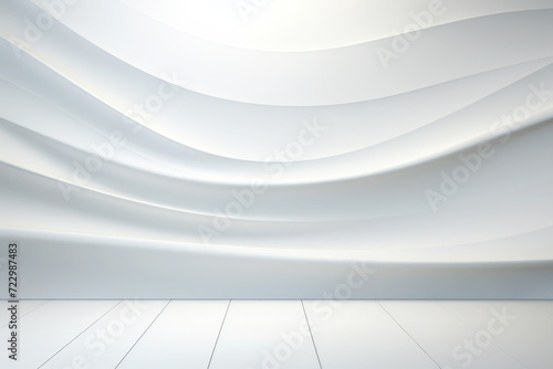 Abstract 3D luxury wall shape curve white harmonious background