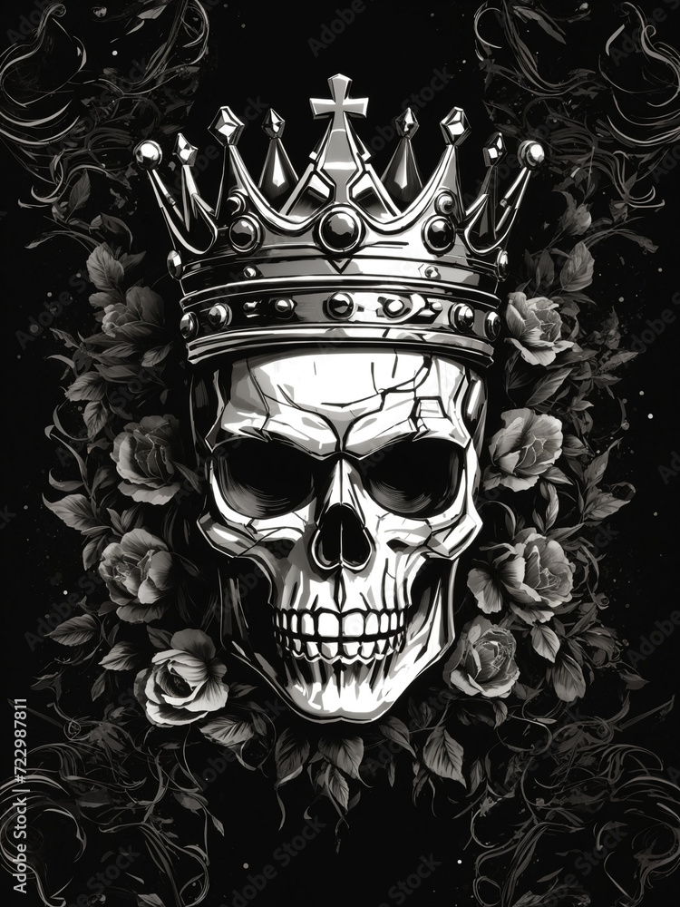 Crowned king skull illustration Crowned king skull illustration