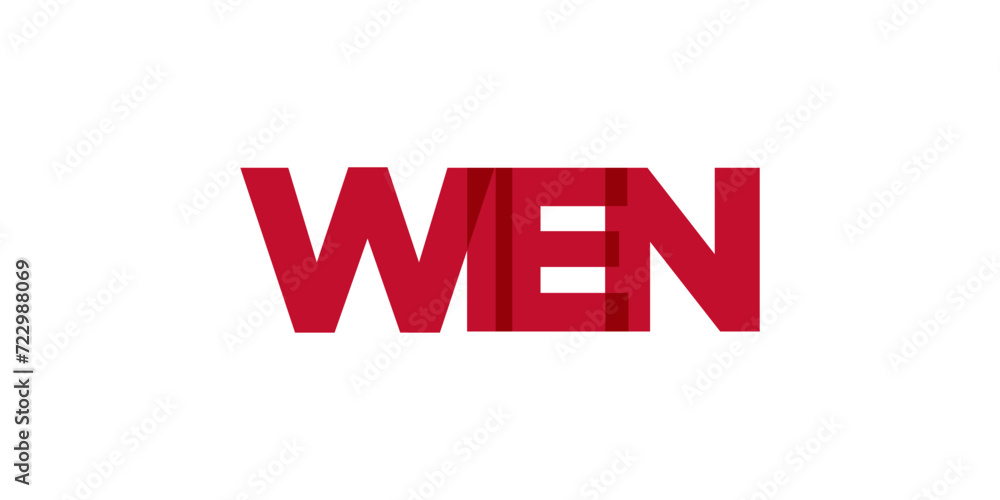 Fototapeta premium Vienna in the Austria emblem. The design features a geometric style, vector illustration with bold typography in a modern font. The graphic slogan lettering.