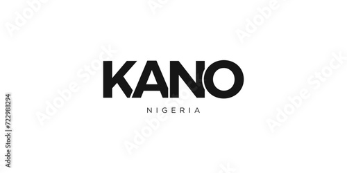Kano in the Nigeria emblem. The design features a geometric style, vector illustration with bold typography in a modern font. The graphic slogan lettering. photo