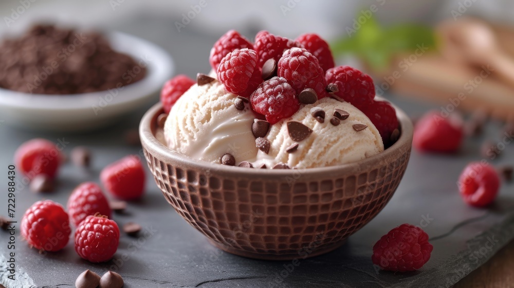 Ice cream bowl well decorated product photo Ice cream bowl well decorated product photo