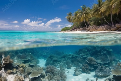 Crystal-clear waters teeming with marine life.