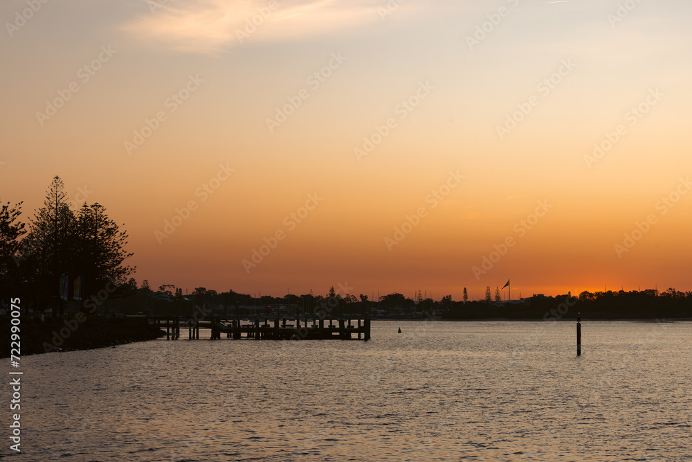 Golden hour view across the bay at Port Macquarie Golden hour view across the bay at Port Macquarie