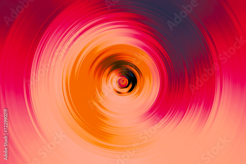 Koncentryczne okręgi z gradientem z dominacją koloru czerwonego, rozmycie ruchu - abstrakcyjne tło, tapeta © ellaa44