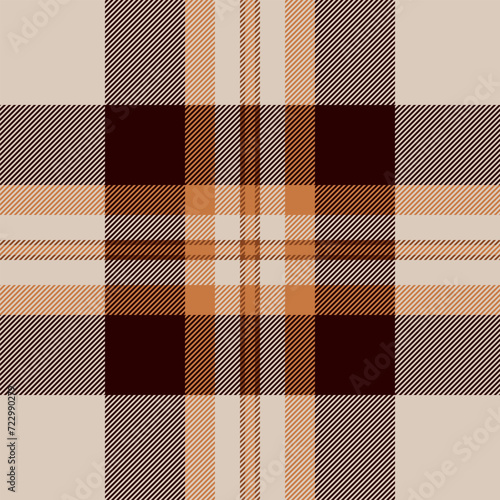 Textile check texture of fabric vector seamless with a tartan background pattern plaid.