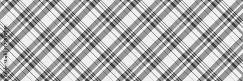 Outline seamless tartan fabric, magazine check background pattern. Graphic vector plaid textile texture in vintage gray and white colors.