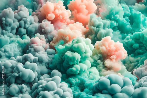 Colorful smoke for an aesthetic minimalism background. Color gradients as visually appealing backdrop. Pastel colors.