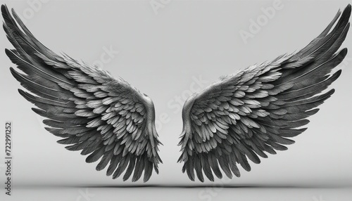 Angel wings isolated on background
 photo