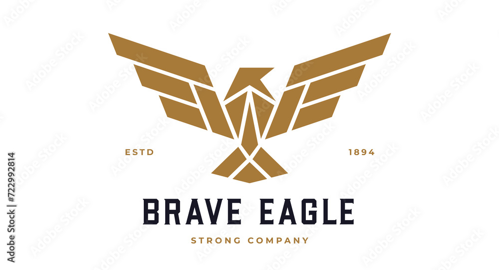 Bird Label, Sign, Logo Eagle, Raven, Phoenix brand. Logo gold bird, template company sign, wild fly heraldic icon. Graphic template emblem symbol, silhouette bird logotype. Vector Illustration Bird Label, Sign, Logo Eagle, Raven, Phoenix brand. Logo gold bird, template company sign, wild fly heraldic icon. Graphic template emblem symbol, silhouette bird logotype. Vector Illustration