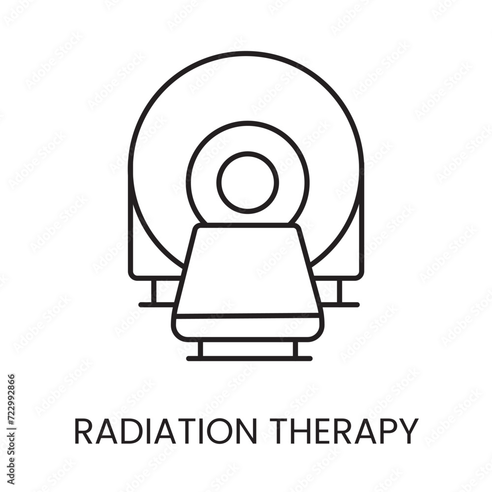 Radiotherapy line icon vector cancer disease
