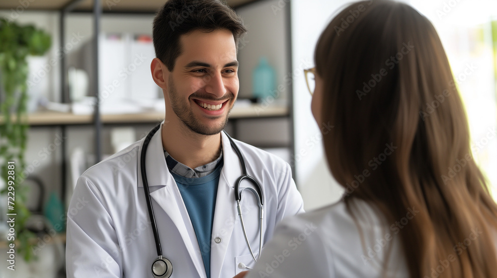 portrait of a doctor with a patient portrait of a doctor with a patient