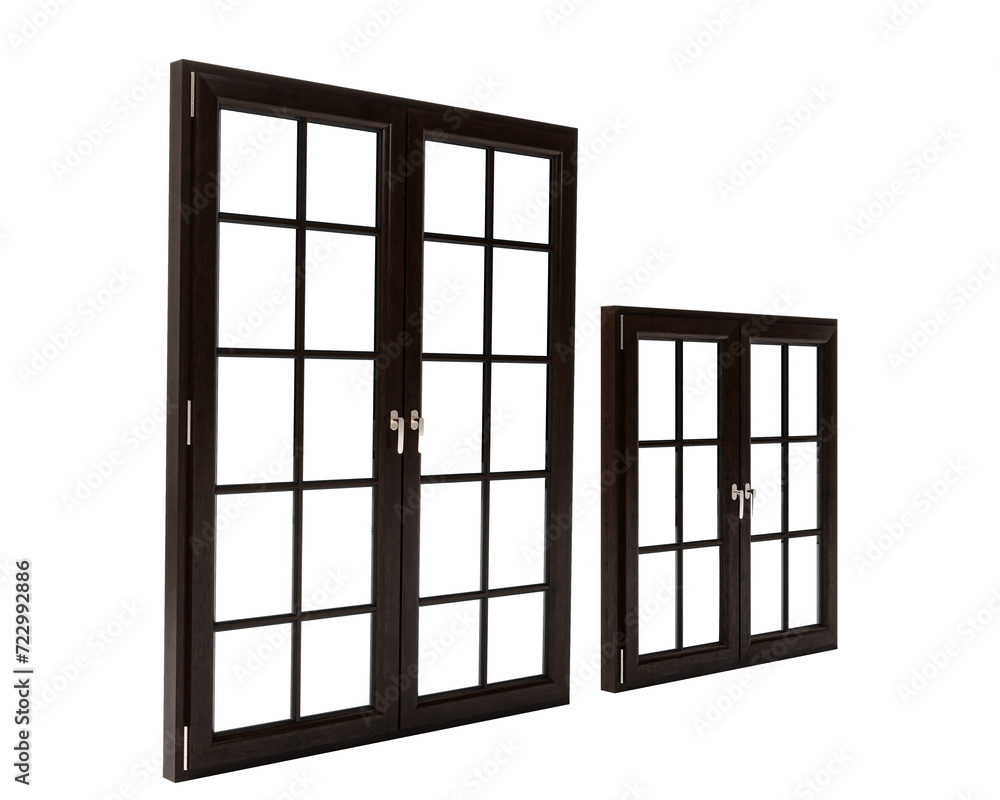 Wooden windows isolated on white background. Wooden windows isolated on white background.