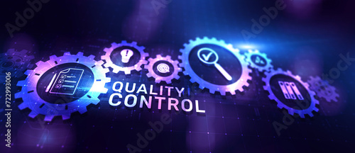 Quality control assurance standards business technology concept.