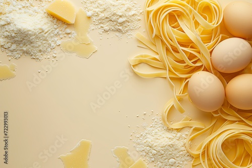 background with trendy creste di gallo pasta photo