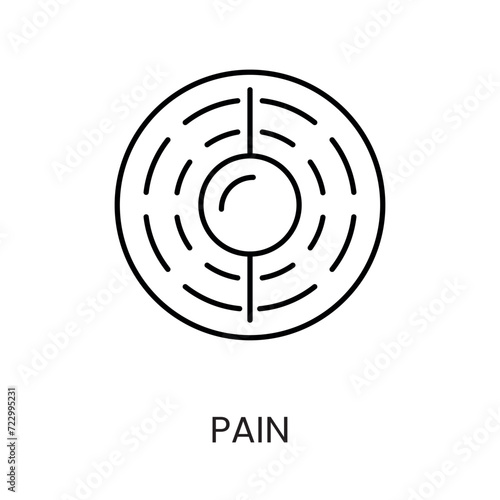 Pain vector line icon showing discomfort