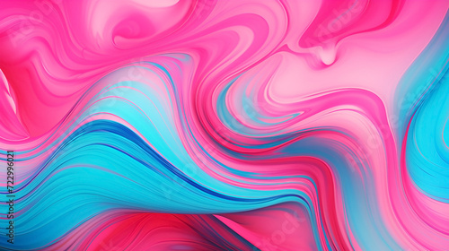 Pink and teal acrylic color liquid ink swirl abstract background with ravishing turbulence wavy pattern and detailed texture photo