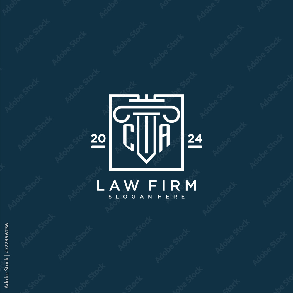 CA initial monogram logo for lawfirm with pillar design in creative square CA initial monogram logo for lawfirm with pillar design in creative square