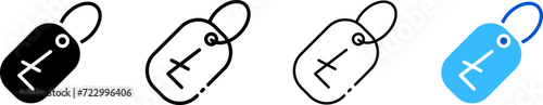 Ltc on the icon tag. Different styles, set of Litecoin tag icons. Vector icons