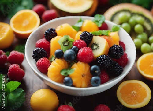 healthy vegetarian fruits in a bowl 