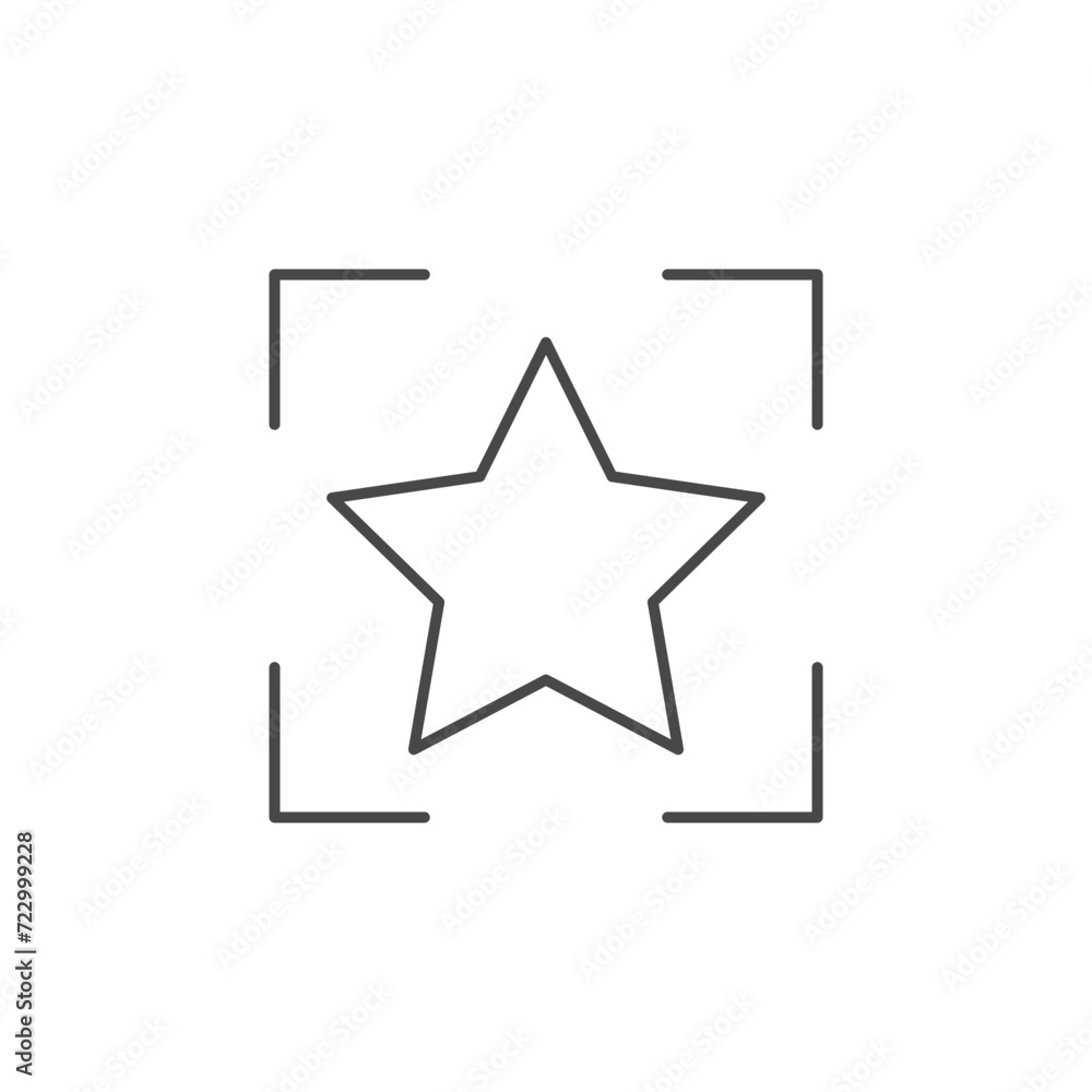Focus frame with winner star line editable vector icon Focus frame with winner star line editable vector icon