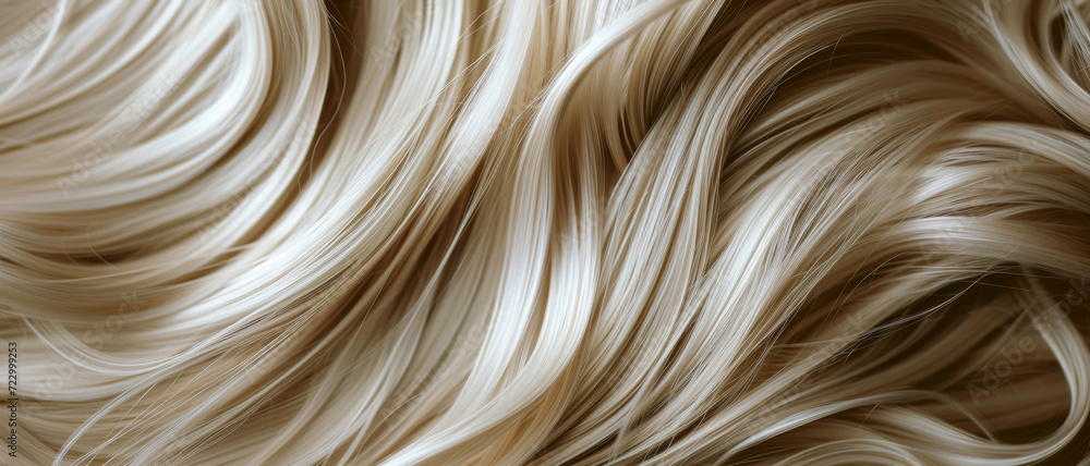 Abstract wave pattern of flowing blonde hair, capturing the beauty of form and motion