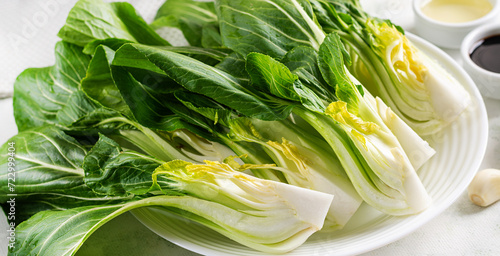 Organic and fresh bok choy or pak choi or pok choi.Brassica rapa. Vegetables photo