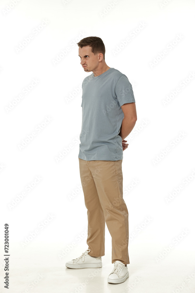 annoyed angry man shouting on white studio background annoyed angry man shouting on white studio background
