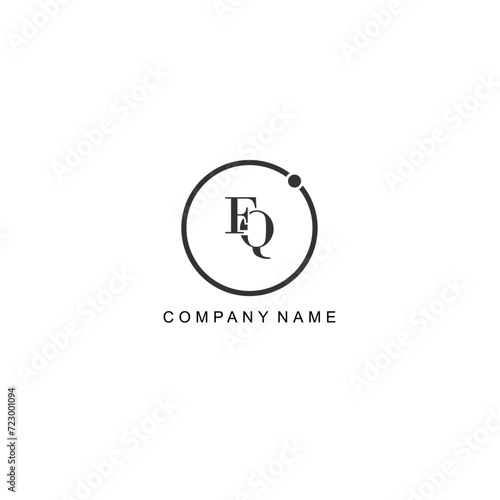 Initial FQ letter management label trendy elegant monogram company