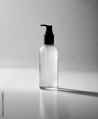 white background isolated empty cosmetic bottle mockup in white color

