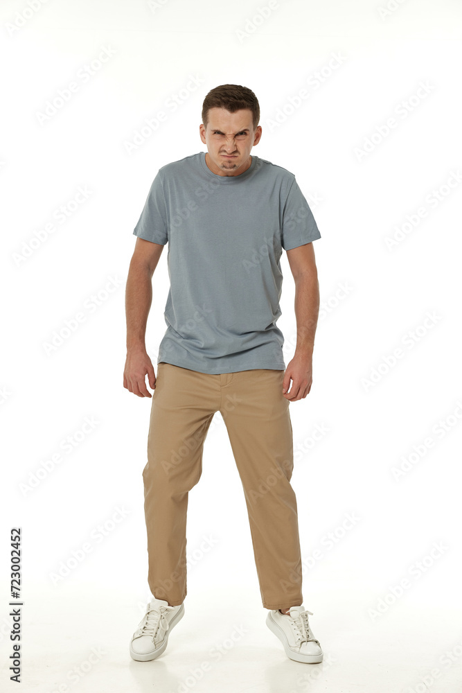 annoyed angry man shouting on white studio background annoyed angry man shouting on white studio background
