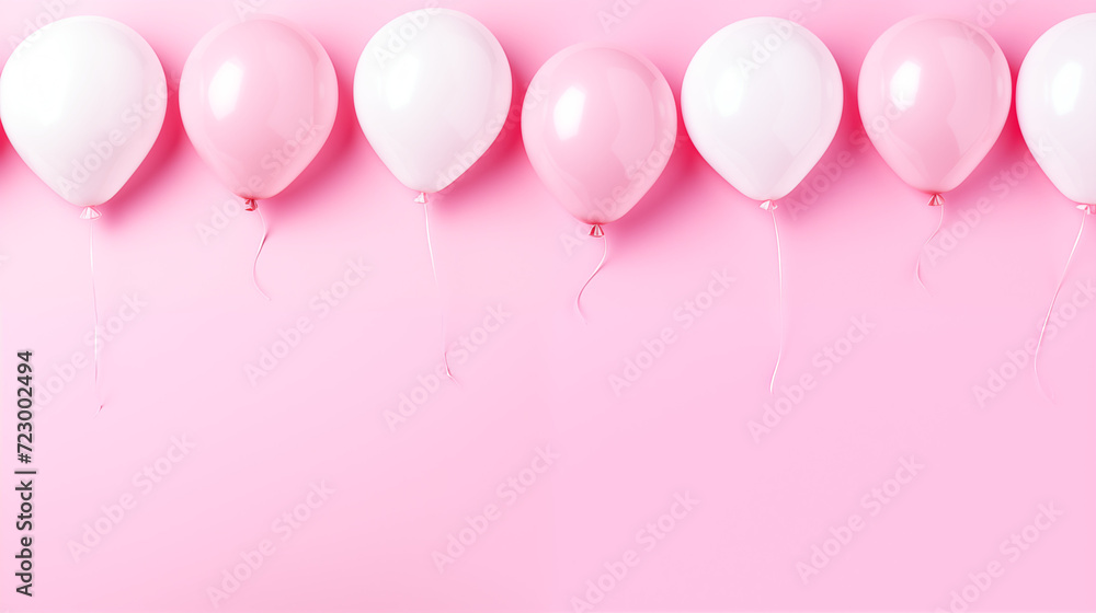 close up of pink balloons on pink background