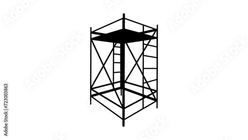 Scaffolding emblem, black isolated silhouette