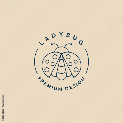 ladybug line logo vector icon illustration design graphic template