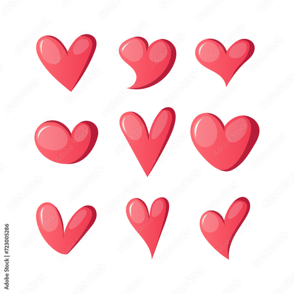 set vector valentine love illustration