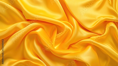 Luxurious yellow smooth fabric background in satin or silk.