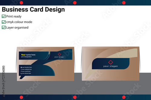 Business card template design Multi colour vector art