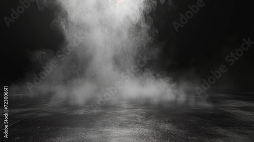 dark room with smoke on black.