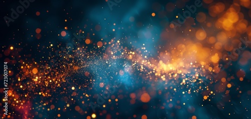 Warm and Cool Sparkling Bokeh Background. photo